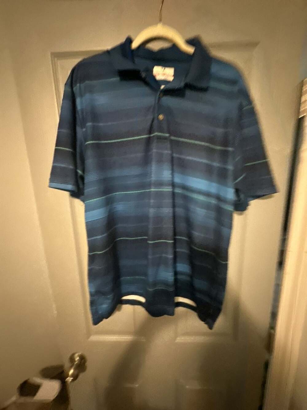 Grand Slam Airflow Performance Blue Striped Golf Polo Shirt